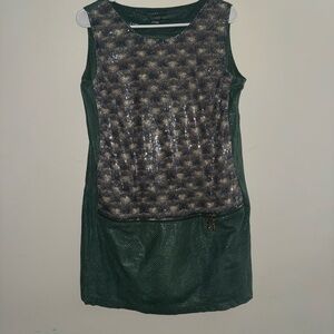 Custo Barcelona Green Textured Handbag with Gold Zipper